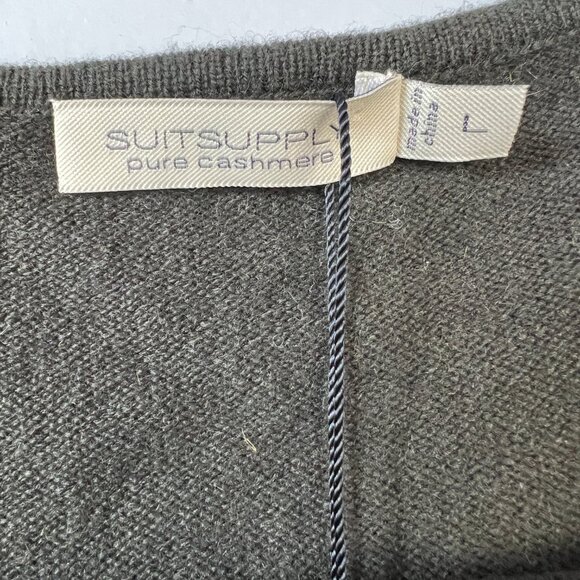 Suitsupply 100% Cashmere Army Green Sweater Vest Size L - Picture 2 of 5